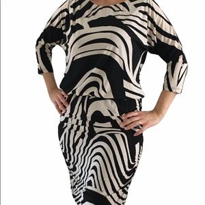 BOSTON PROPER Black/White Dress